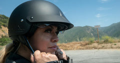 GLX M14 open face helmet interior close-up showing microfiber liner for soft touch and easy cleaning