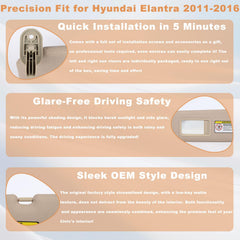 GlymXia Elantra visor hinge and vanity mirror support steady operation