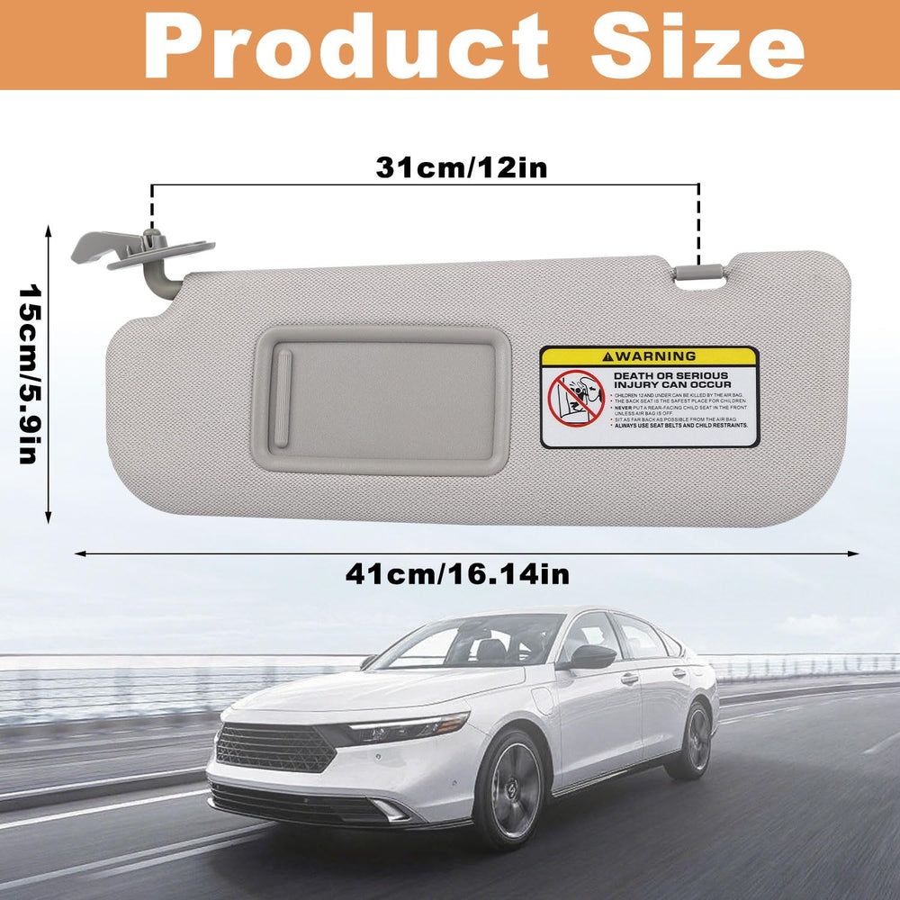 GlymXia elantra sun visor right with leather-textured surface for easy cleaning and interior protection.