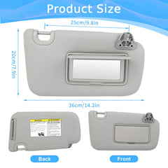 GlymXia sun visor pair, passenger-side, OEM-like replacement for Sentra.
