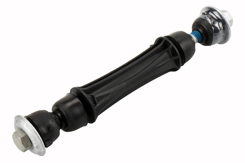 GM Genuine Parts front stabilizer bar link close-up showing robust connection for stable ride