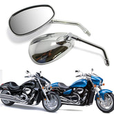 GMI chrome motorcycle mirror left, wide daytime view for safer riding