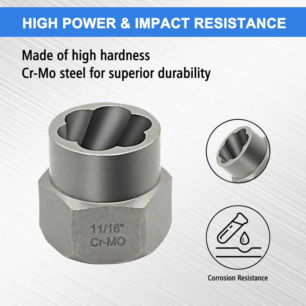 GMTOOLS multi-spline extractors tackle damaged bolts with versatile removal options.