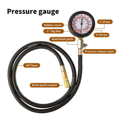 Gnhydxfe Oil Pressure Gauge Kit with 10 adapters for wide vehicle compatibility.