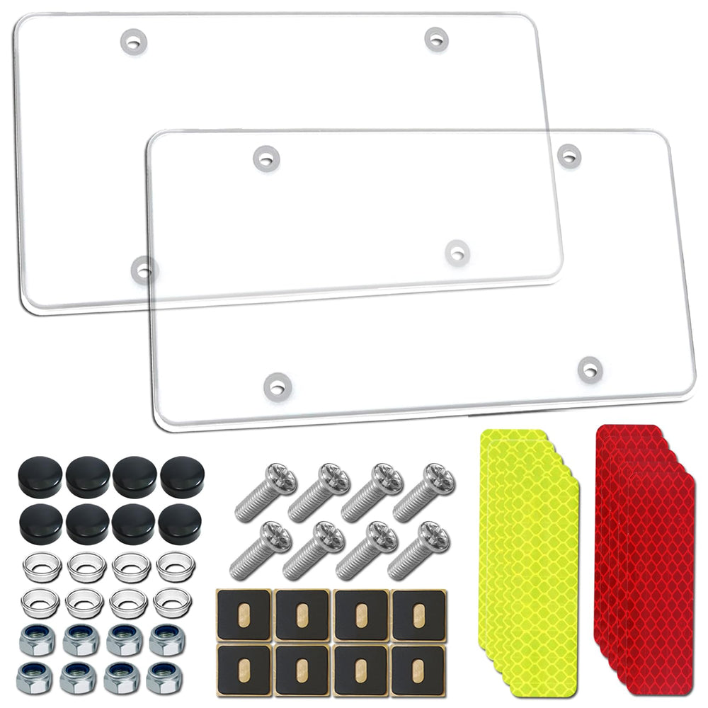 GNSZSN bubble license plate cover front view keeps plates readable and protected.