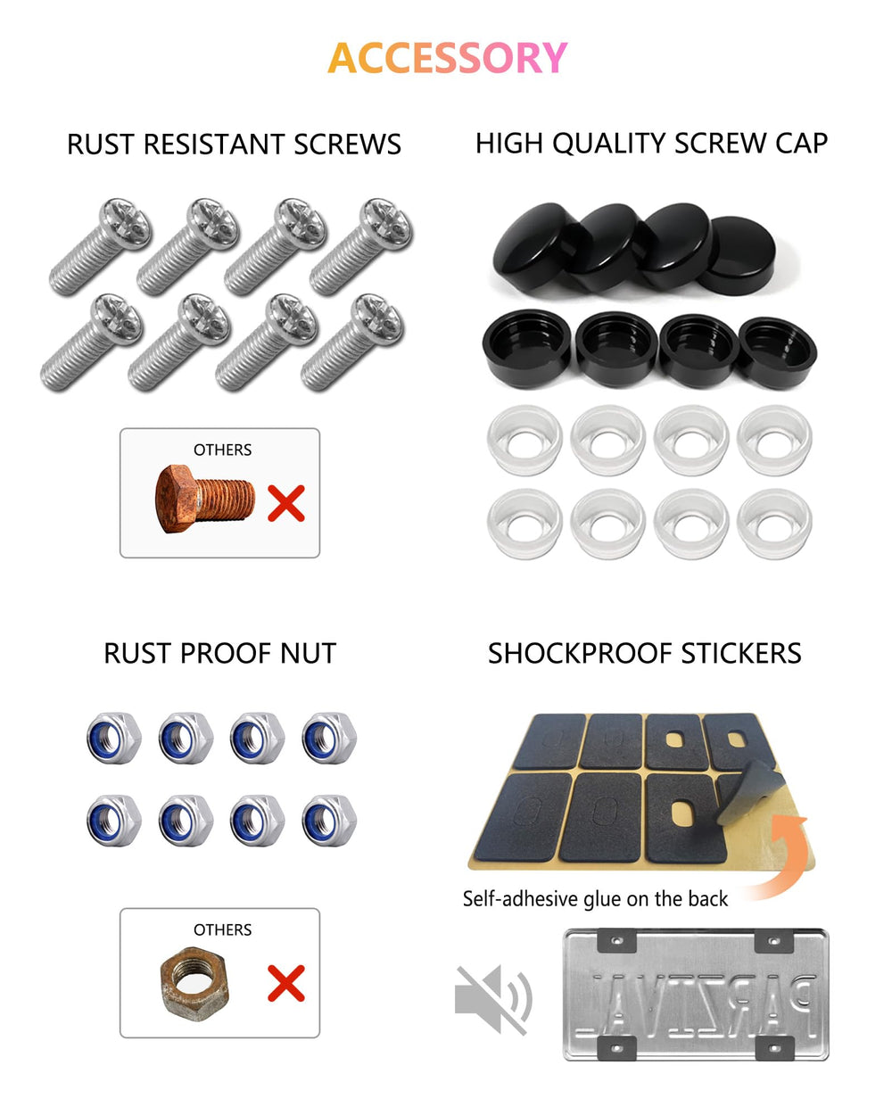 GNSZSN complete protection kit includes bolts and caps for finish.