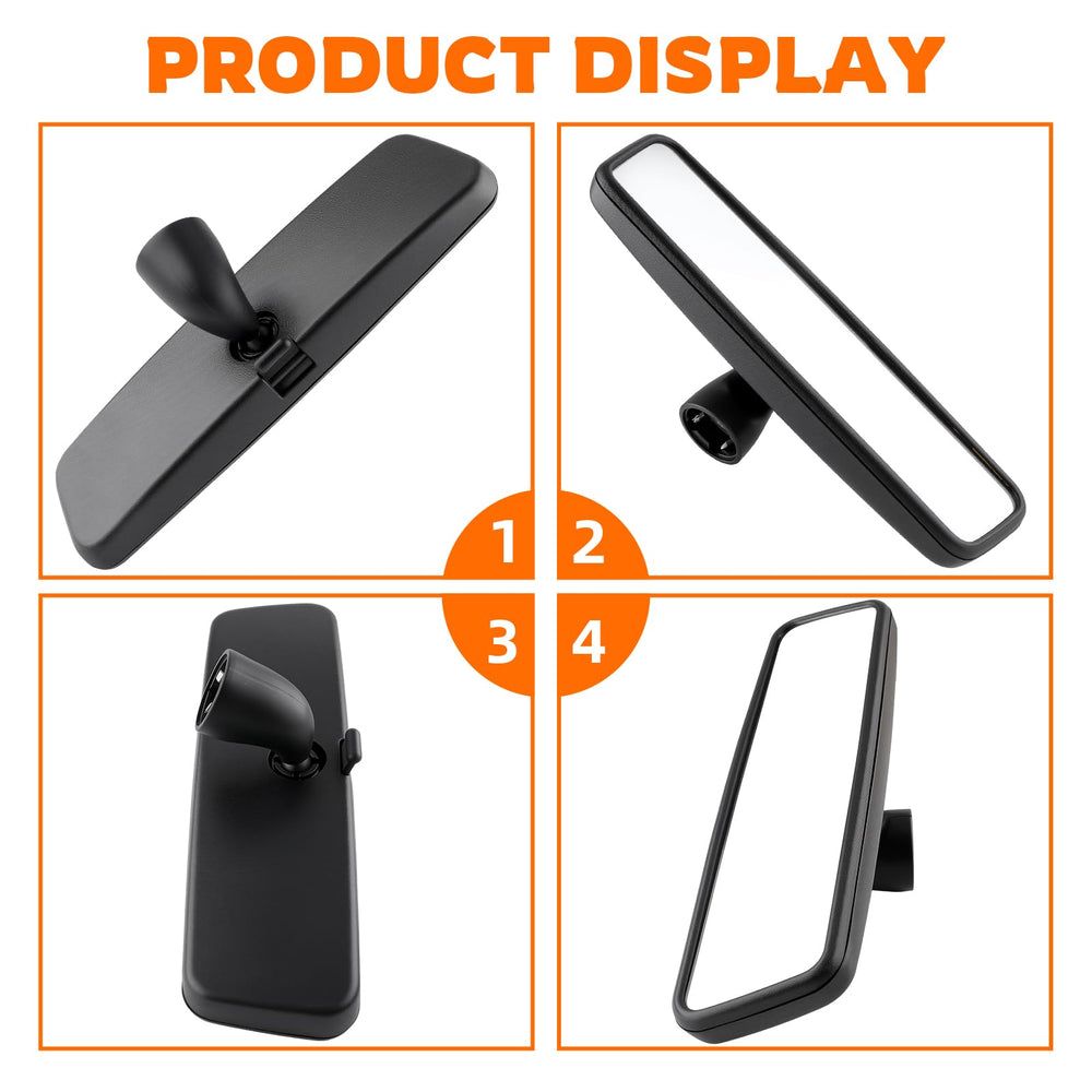 GoaMotors mirror with black housing and clear glass for a clean interior look