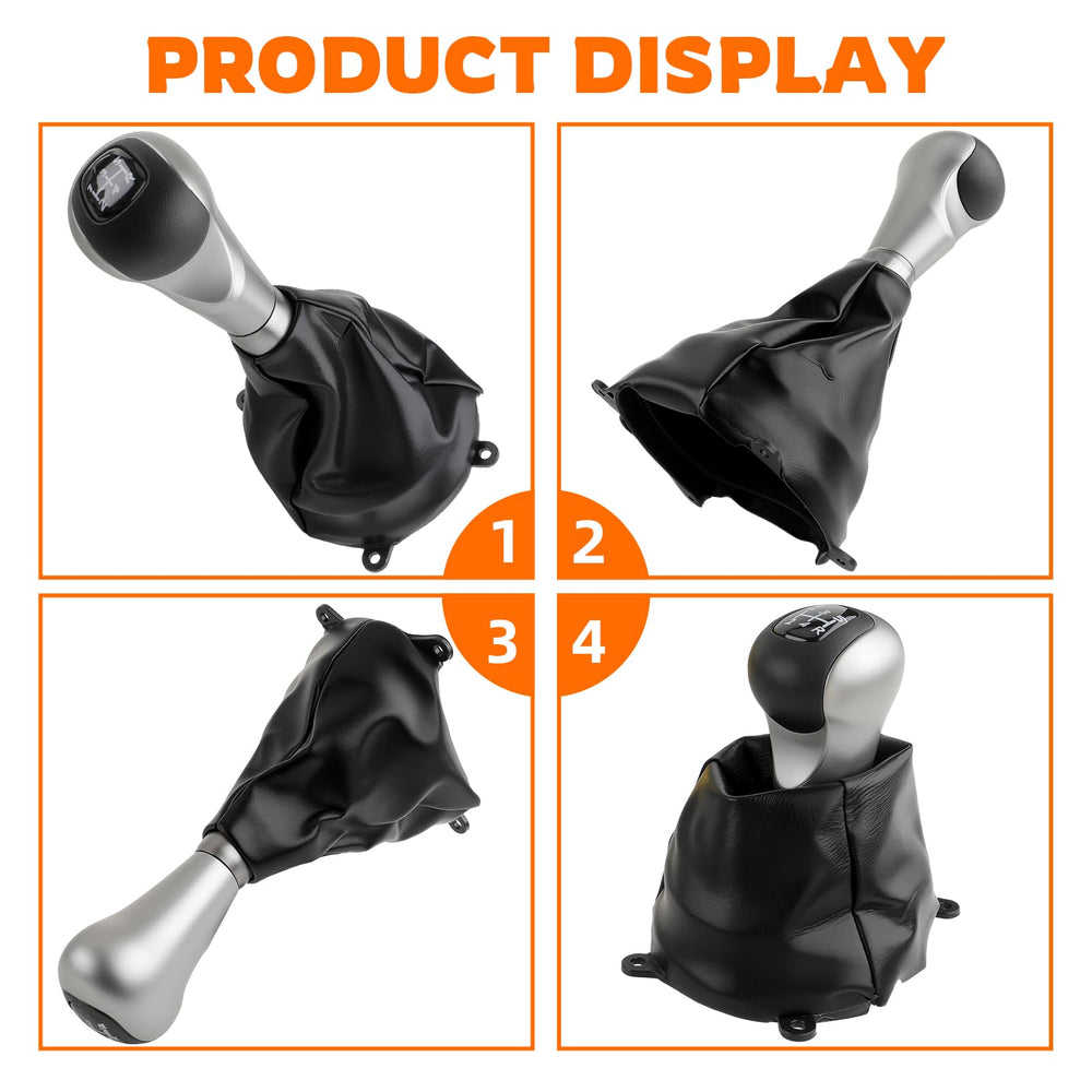 Contents include knob, boot, and stick cover for quick swap.