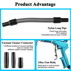 GOCCIDA dual-action cleaning tool with blow and suction for faster dirt removal.