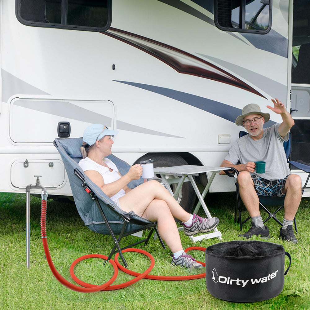 Gociean versatile RV sewer hose for black and gray tank cleaning.