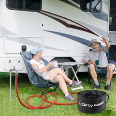 Gociean versatile RV sewer hose for black and gray tank cleaning.