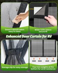 Gociean easy-install door screen with wide Velcro fits most RV doors