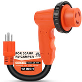 Gociean grip-handle RV adapter for quick, secure plugging.
