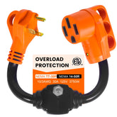 Gociean overload protector adapter with LED indicator for safe RV power connections.