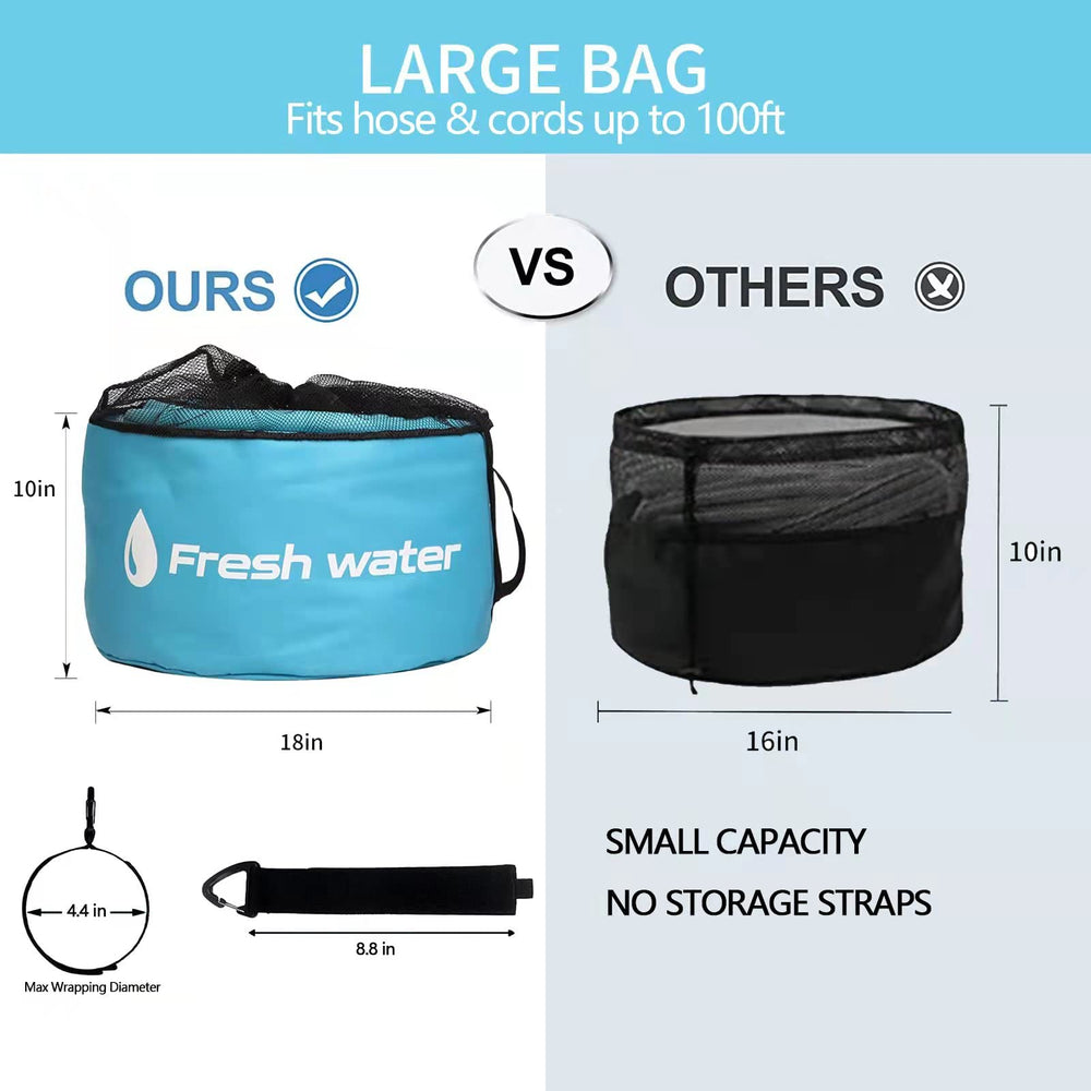 Gociean black storage bag stores sewer hoses to prevent tangling
