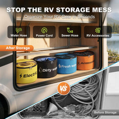 Gociean RV storage bag with large transparent panel to identify contents quickly.