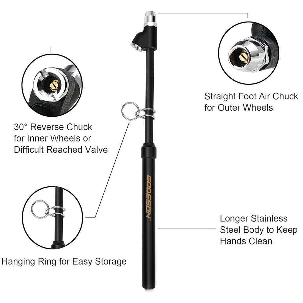 Matte steel body with hanging ring simplifies storage on shop walls.