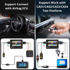 GODIAG GT100+ OBDII bench setup for safe diagnostics without vehicle disassembly.