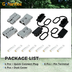 Gohantee packaging includes plugs, pins, and dust covers for setup.