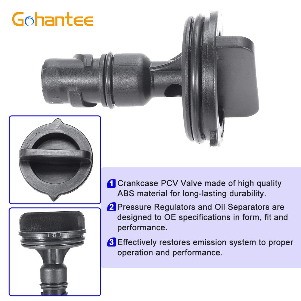 Gohantee PCV valve compatibility label; confirms fit for Chrysler, Dodge, Jeep, and Ram lines.