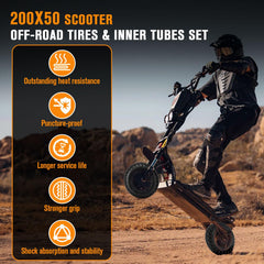 GOIMGN 200x50 tire assembly kit includes tires, tubes, stems