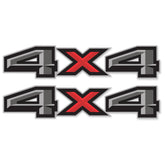Gold Hook 4x4 decals on Ford F-150 bed side for rugged metallic style.