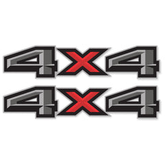Gold Hook 4x4 decals on Ford F-150 bed side for rugged metallic style.