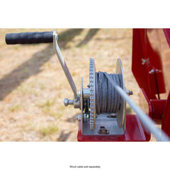 Goldenrod brake winch with TuffPlate zinc finish protects against rust.