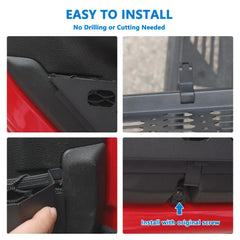 GOLPEW black finish enhances exterior look while adding practical storage.