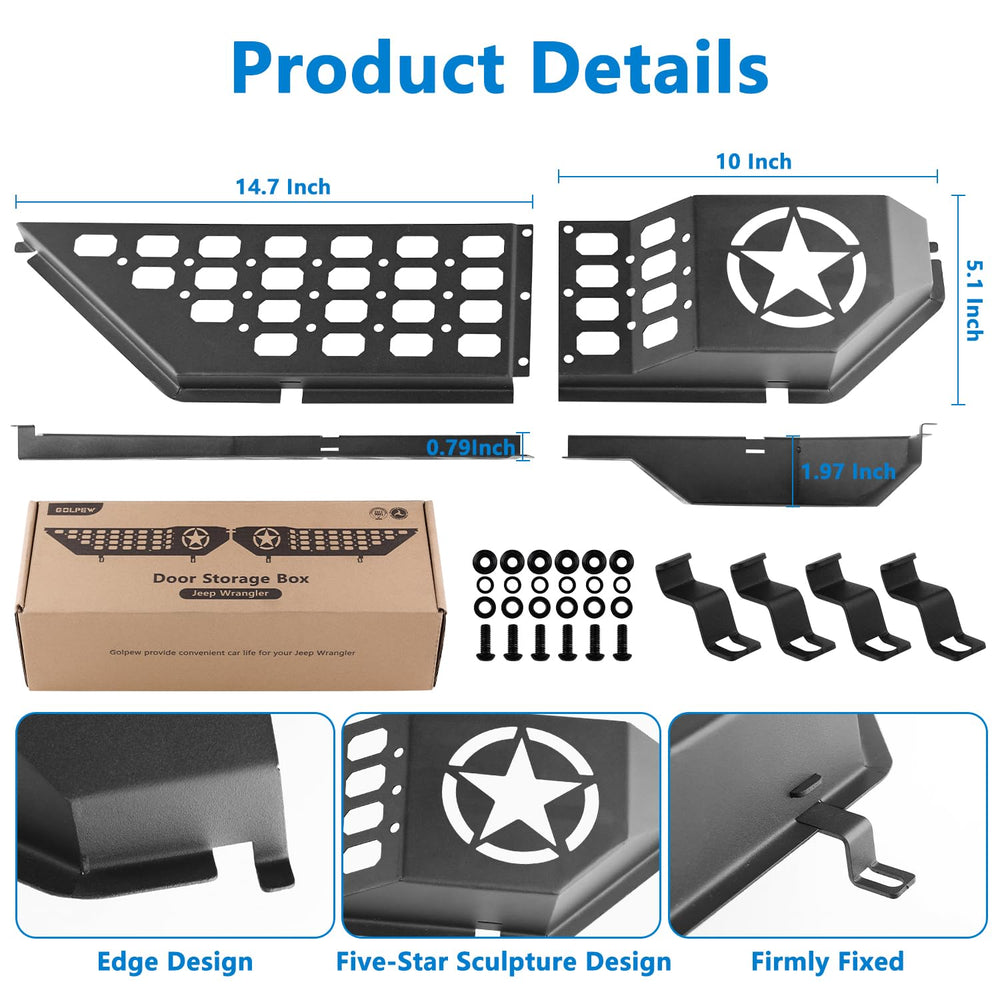 GOLPEW easy install with no drilling for Jeep interiors.