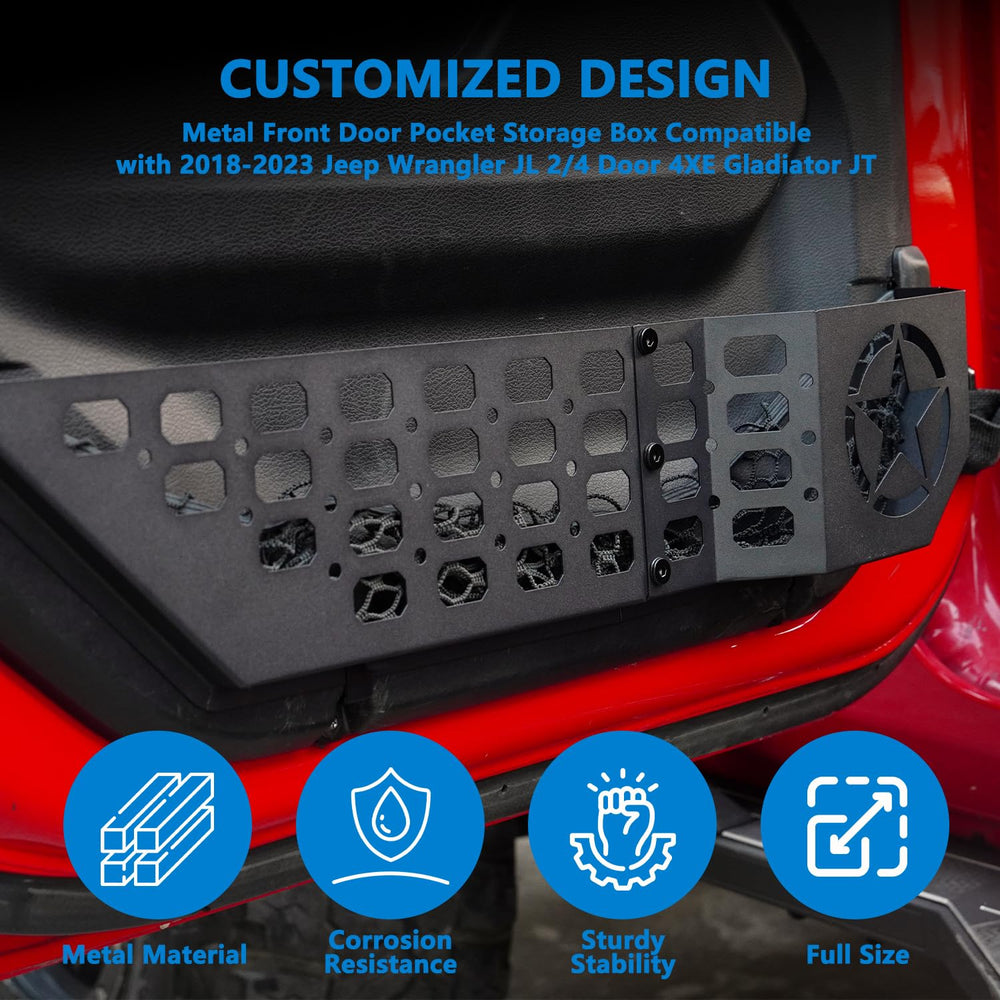 GOLPEW Gladiator JT door pocket mount for tidy interior storage.