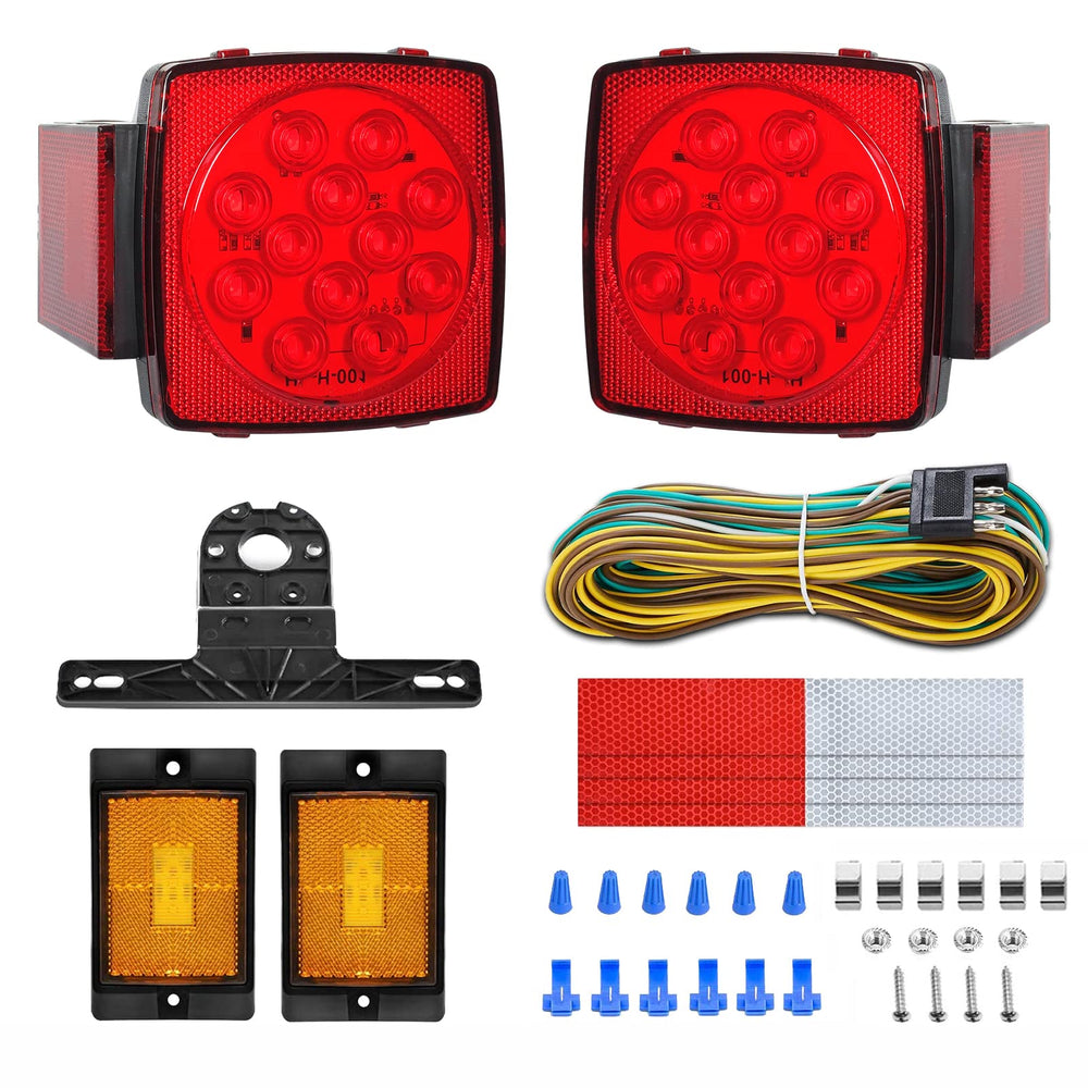 Gonice 12V trailer light kit front view with bright signals for trailers