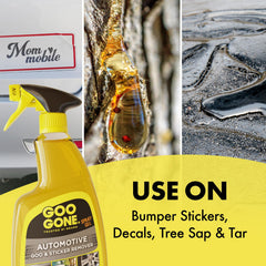 Goo Gone automotive spray gel removes decals without scratching finishes