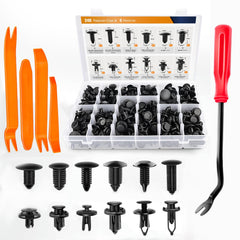 GOOACC 240-piece bumper retainer kit in a clear box for organized storage.