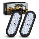 GOOACC 6-inch oval tail light front view highlighting bright LEDs for trucks.