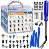 GOOACC 900Pcs plastic rivets and fasteners box keeps replacement parts organized for easy DIY repairs.