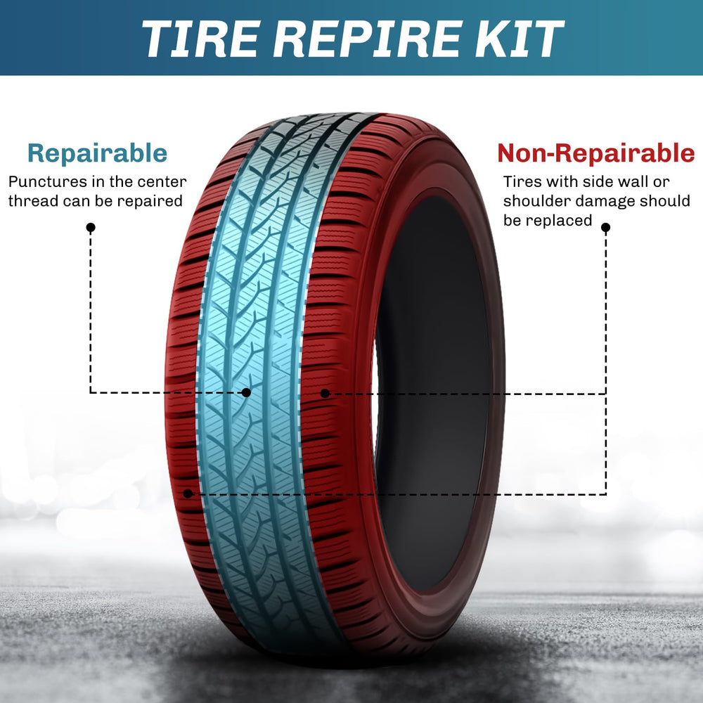 Not intended for tube tires or sidewall blowouts