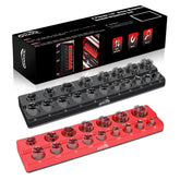 GOOACC magnetic socket organizer base keeps sockets secure on metal surfaces.