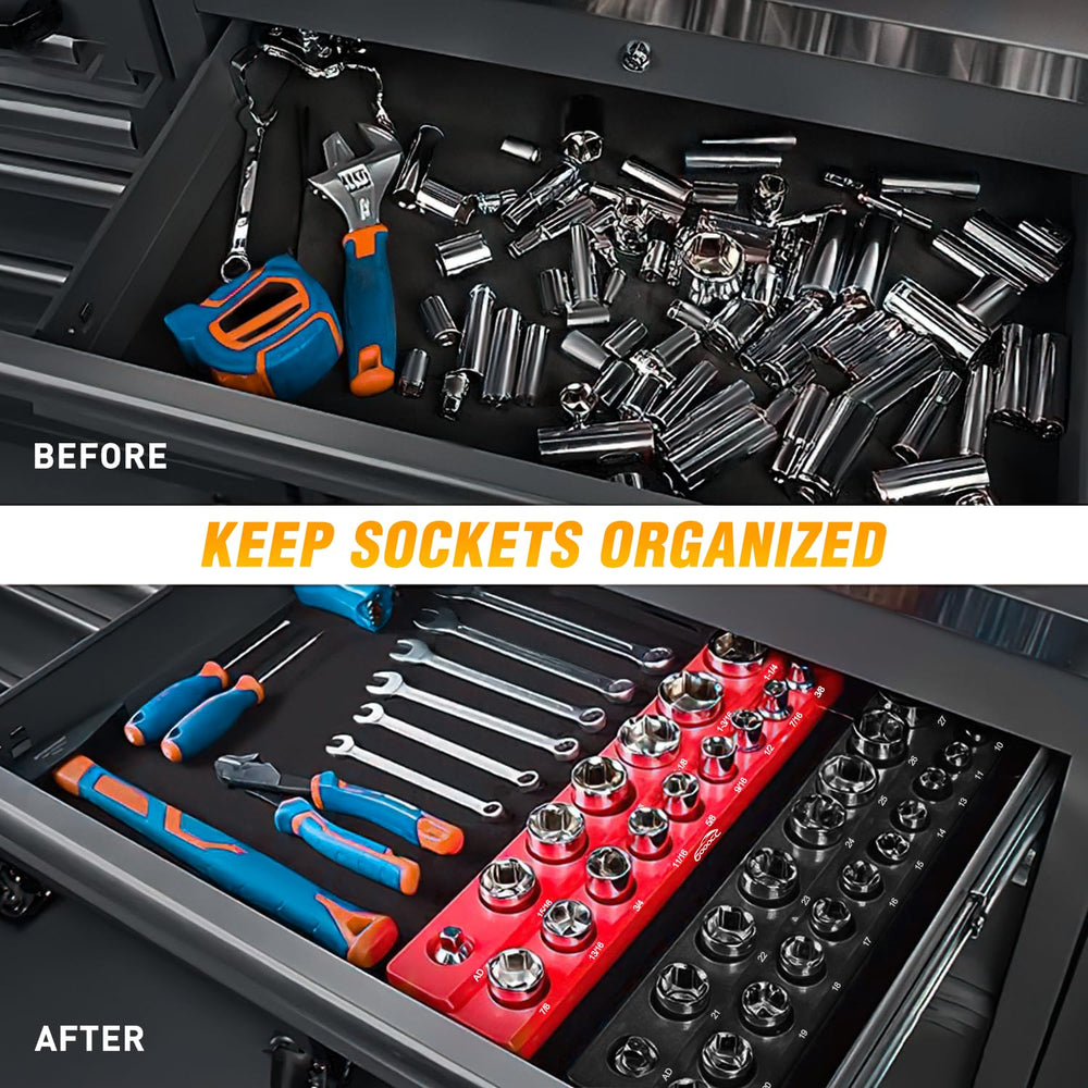 GOOACC drawer-ready organizer keeps tools within reach.