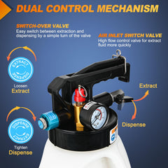 GOOACC two-way-valve blue-screw knob enables easy switching between extraction and dispensing.