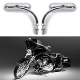 Goodfitment chrome oval mirror housing provides durable mounting for Harley-style bikes.