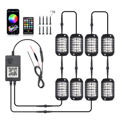 Goodream RGB rock lights with 36 LEDs display vibrant color across the undercarriage.
