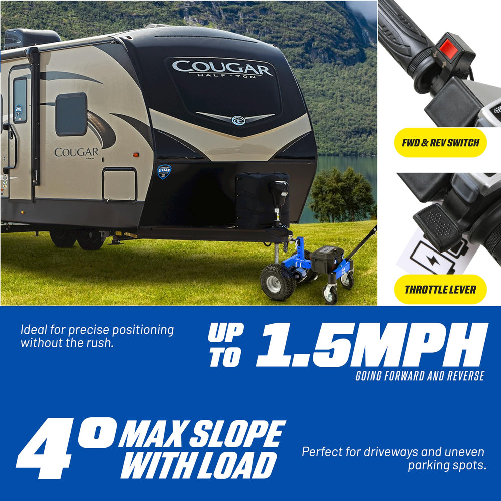Goodyear electric dolly collapsible assembly for easy storage.