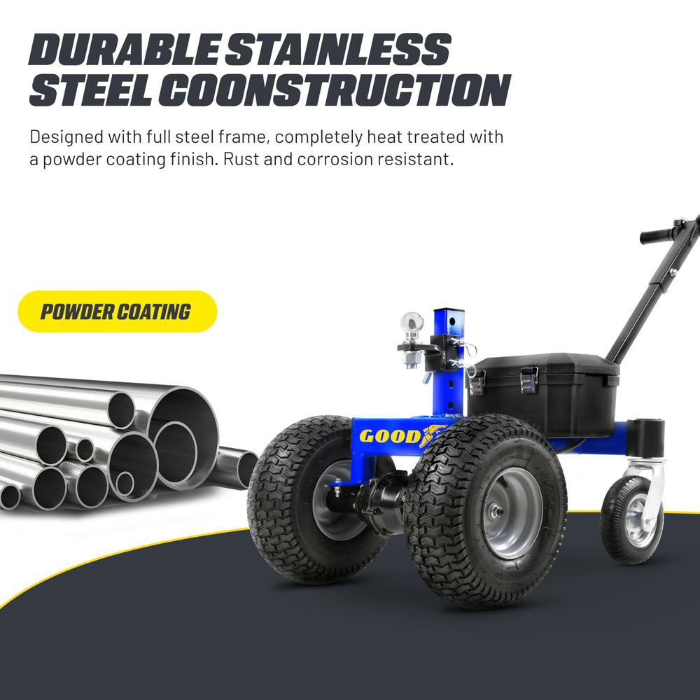 Goodyear electric dolly heavy duty frame supports up to 3600 pounds.