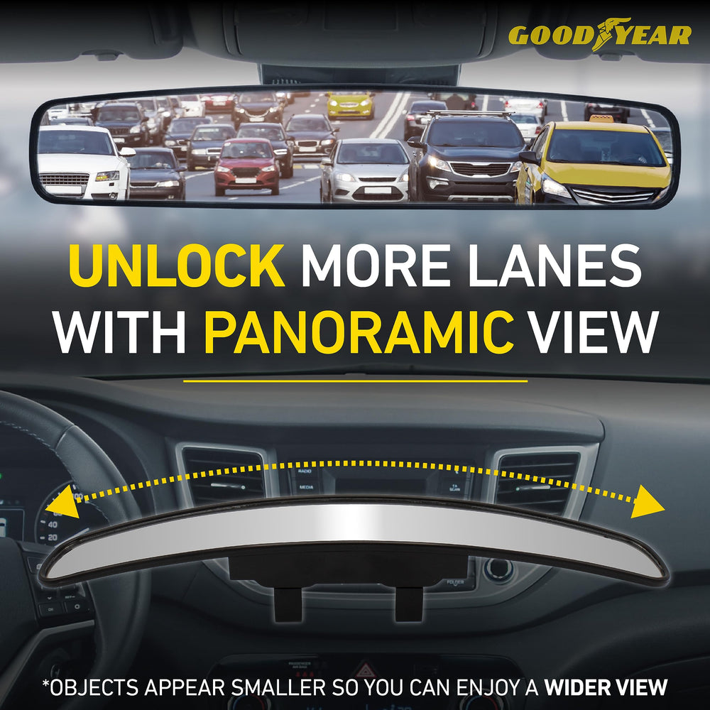 Goodyear clear rear vision inside the cabin during day or night