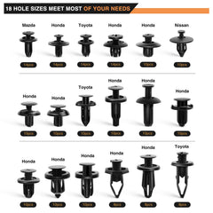 GOOACC door trim panel clips for Toyota, Honda, Nissan, Mazda.