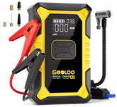 GOOLOO A3 jump starter boost button close-up for fast engine starts