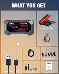 GOOLOO A7 LED and warning lights enhance roadside visibility.