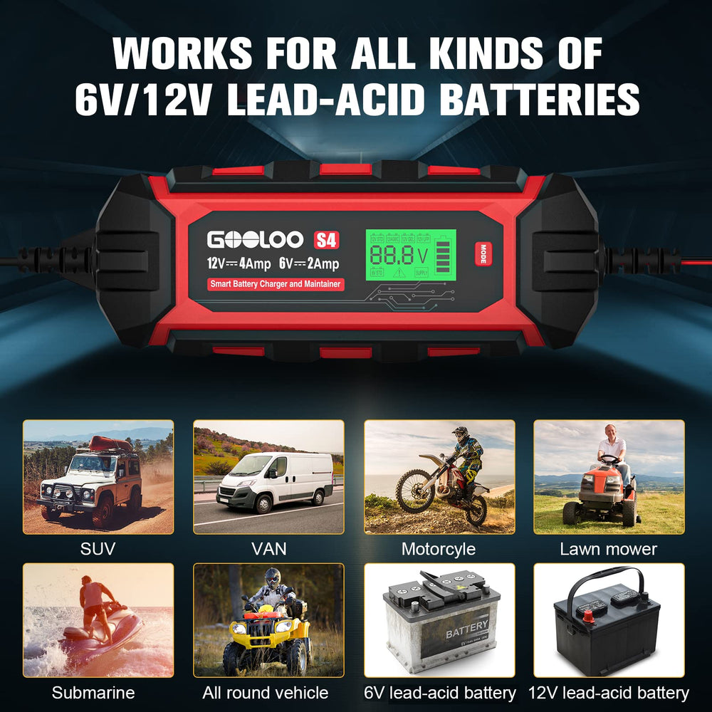 GOOLOO S4 12V-4A setting supports larger batteries and vehicles