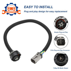 Goopool 55243 7-pin harness on Ford F-450 showing blade socket in truck bed